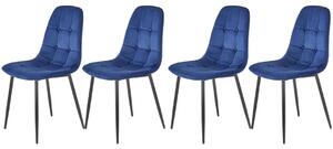 Set di 4 sedie K417 in velluto blu navy