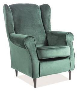 Poltrona Baron in velluto verde - Blu78/wenge