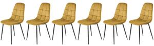 Set di 6 sedie K417 in velluto senape