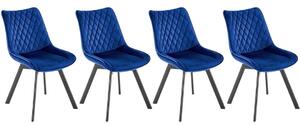 Set di 4 sedie K520 in velluto blu navy