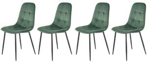 Set di 4 sedie K417 in velluto verde