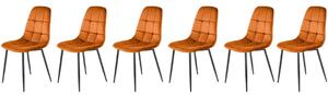 Set di 6 sedie K417 velluto cannella
