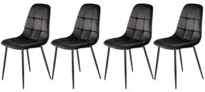 Set di 4 sedie K417 in velluto nero