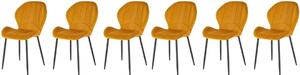 Set di 6 sedie K538 in velluto senape