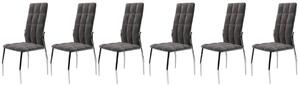 Set di 6 sedie K416 in velluto grigio