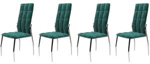 Set di 4 sedie K416 in velluto verde