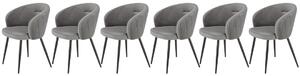 Set di 6 sedie K430 in velluto grigio