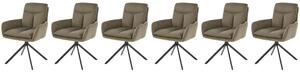Set di 6 sedie girevoli in tessuto K536 oliva