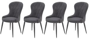 Set di 4 sedie K366 in velluto grigio
