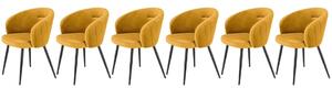 Set di 6 sedie K430 in velluto senape