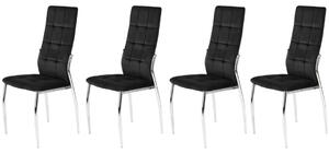 Set di 4 sedie K416 in velluto nero