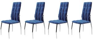 Set di 4 sedie K416 in velluto blu navy