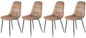Set di 4 sedie K417 in velluto beige