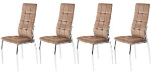 Set di 4 sedie K416 in velluto beige