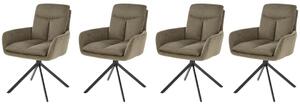 Set di 4 sedie girevoli in tessuto K536 oliva