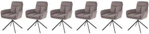Set di 6 sedie girevoli K536 in tessuto grigio