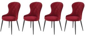 Set di 4 sedie K366 con bordo in velluto