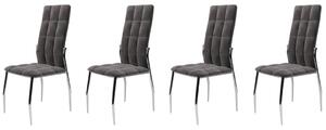 Set di 4 sedie K416 in velluto grigio