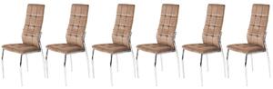 Set di 6 sedie K416 velluto beige