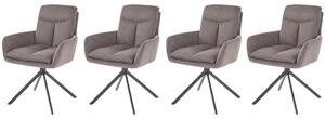 Set di 4 sedie girevoli K536 in tessuto grigio