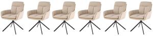 Set di 6 sedie girevoli K536 in tessuto beige