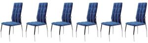 Set di 6 sedie K416 in velluto blu navy