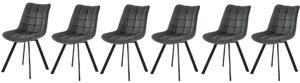 Set di 6 sedie K332 in velluto grigio