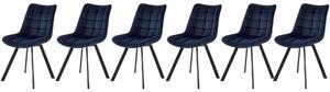 Set di 6 sedie K332 in velluto blu navy