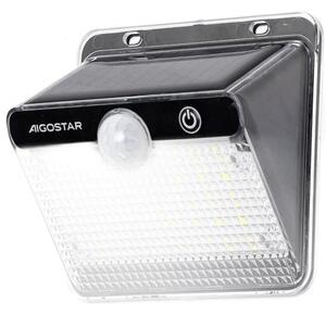 Applique Led 20W Nero con pannello solare IP65 Bianco freddo 6500K con sensore crepuscolare e di movimento Aigostar
