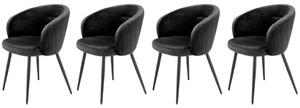 Set di 4 sedie K430 in velluto nero
