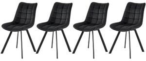 Set di 4 sedie K332 in velluto nero