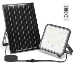 Faro Led 100W Grigio con pannello solare IP66 CCT temperatura colore regolabile Dimmerabile con telecomando e con sensore crepuscolare Aigostar