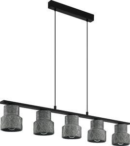 EGLO lampada a sospensione Hilcott, lampada a sospensione vintage, industriale, lampada a sospensione in acciaio nero, zincato, lampada da tavolo, lampada da soggiorno, E27, 116 cm