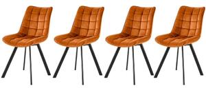Set di 4 sedie K332 velluto cannella