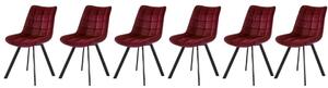 Set di 6 sedie K332 con bordo in velluto