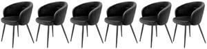 Set di 6 sedie K430 in velluto nero