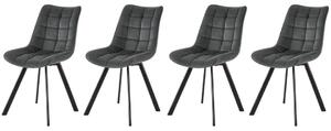 Set di 4 sedie K332 in velluto grigio
