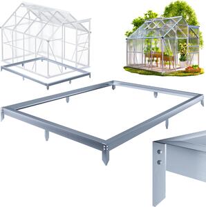 GARDEBRUK® Fondazione per serra 250x190cm base in acciaio zincato Fondazione in acciaio Telaio della serra incl. materiale di montaggio Ancoraggio a terra
