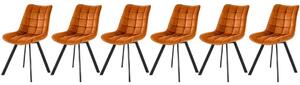 Set di 6 sedie K332 velluto cannella
