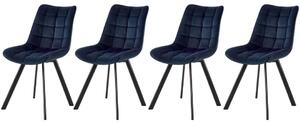 Set di 4 sedie K332 in velluto blu navy