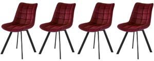 Set di 4 sedie K332 con bordo in velluto