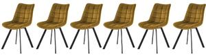 Set di 6 sedie K332 in velluto senape