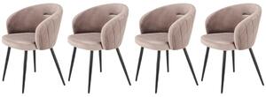 Set di 4 sedie K430 in velluto beige