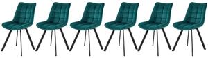 Set di 6 sedie K332 velluto turchese