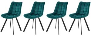 Set di 4 sedie K332 velluto turchese