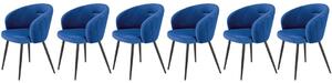 Set di 6 sedie K430 in velluto blu navy
