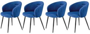 Set di 4 sedie K430 in velluto blu navy