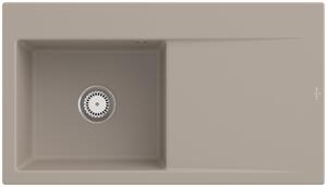 Lavello Villeroy&Boch con sgocciolatoio a sinistra, Subway Style 50 Almond 90x51cm, Vetroceramica, funzionamento manuale