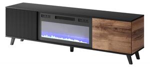 Mobile con camino Random RTV-K in rovere wotan/nero