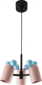 GTV - Lampada a sospensione MOUSE - max.250V, 50/60Hz, 3*E27, max.25 W, IP20, media 30 cm, rosa - Lampada da soffitto